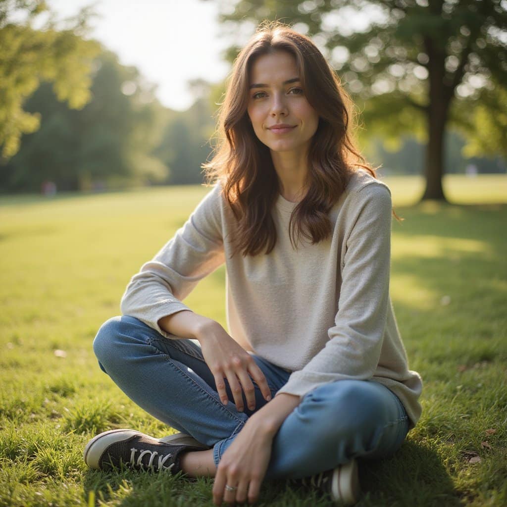 Woman siting peacefully in our inpatient facility