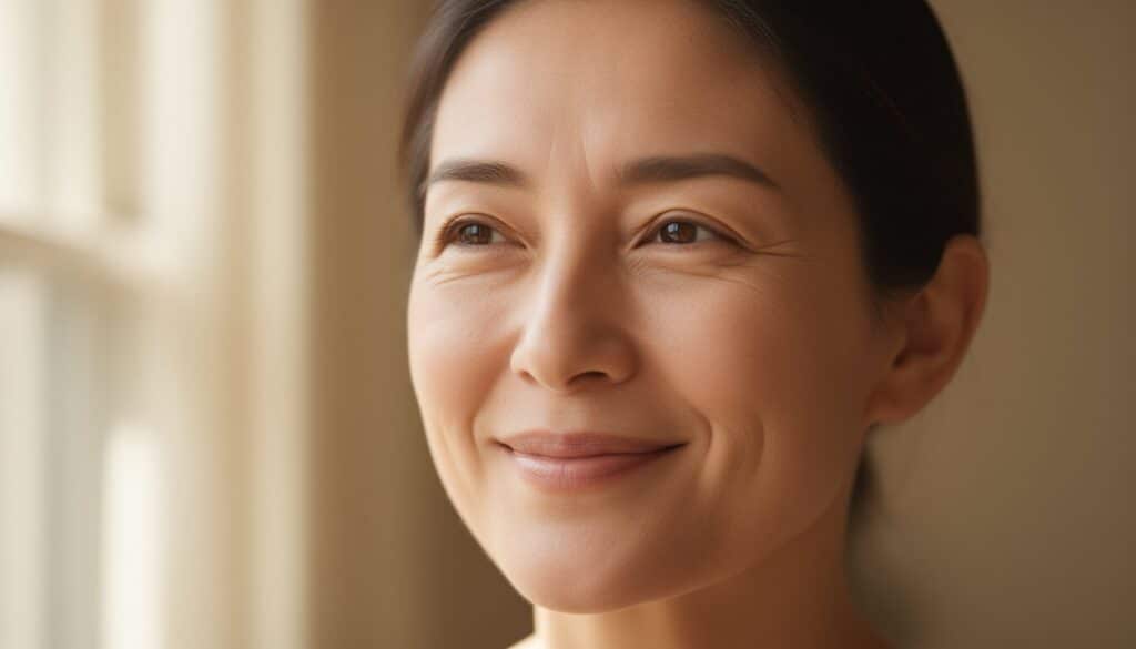 Gentle portrait of a person with relaxed face, emphasizing the supportive nature of individual therapy services.